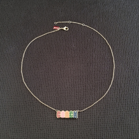 Coach Logo Retro☮️ Necklace - NIB - Picture 2 of 15